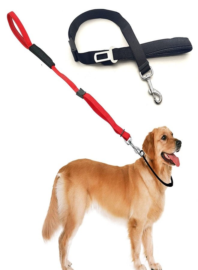 Pups&Pets Pets Adjustable Length Nylon Leash | Universal Durable Padded Handle Leash | Car seat Belt for All Breed Cats and Dog (Color May Vary) - Image 1
